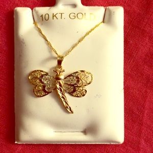 10 KT Gold Dragonfly necklace